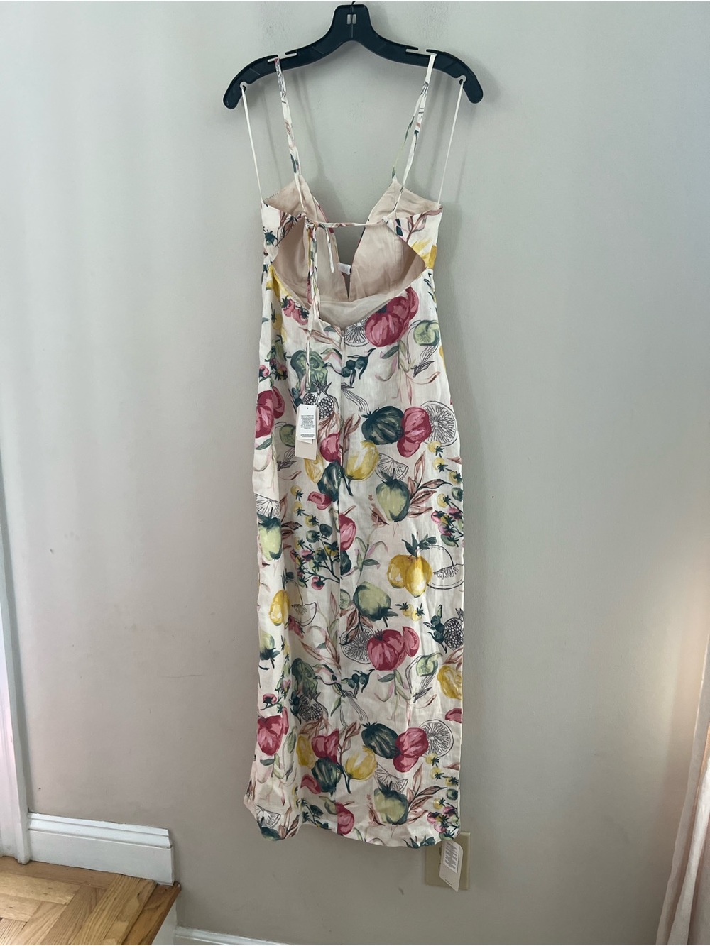 Abercrombie & Fitch Cream Floral Slip Midi Dress with Pink & Yellow Blooms - Picture 9 of 13